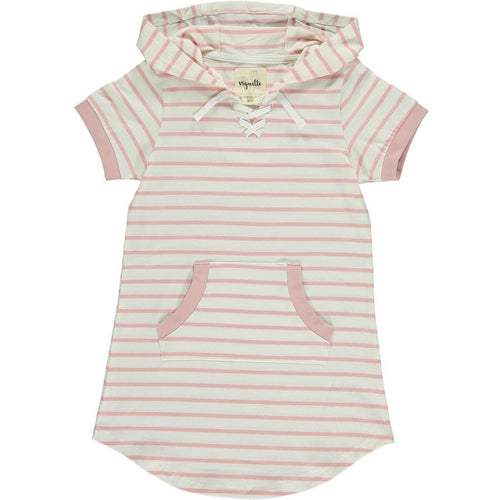 Tracey Dress in Pink and Ivory Stripe