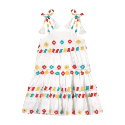 Bella Tie Sundress with Embroidery