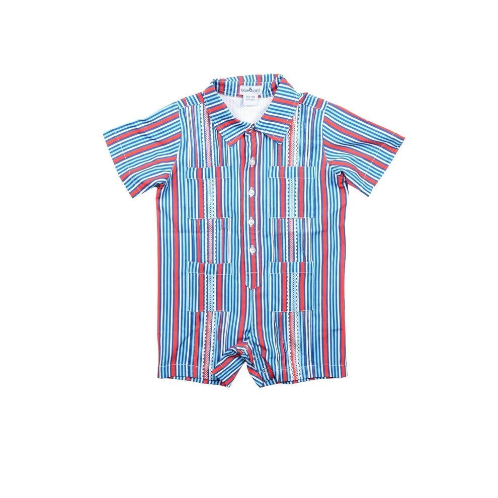 BQ24 Liberty Stripe Guayabera Romper