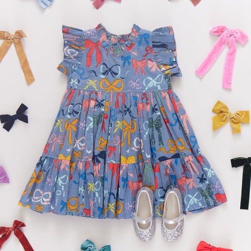 Girls Jennifer Dress - Bows on Bows