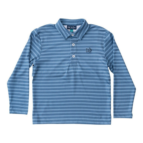 PD24 Blue Stripe LS Polo