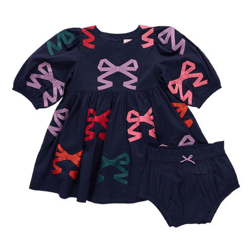 PC25 Multi Bow Applique Baby Brooke Dress