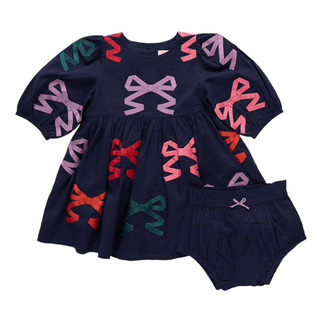 PC25 Multi Bow Applique Baby Brooke Dress