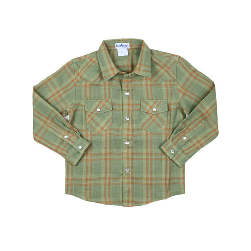 BQ25 Deer Camp Plaid Pearl Snap Flannel