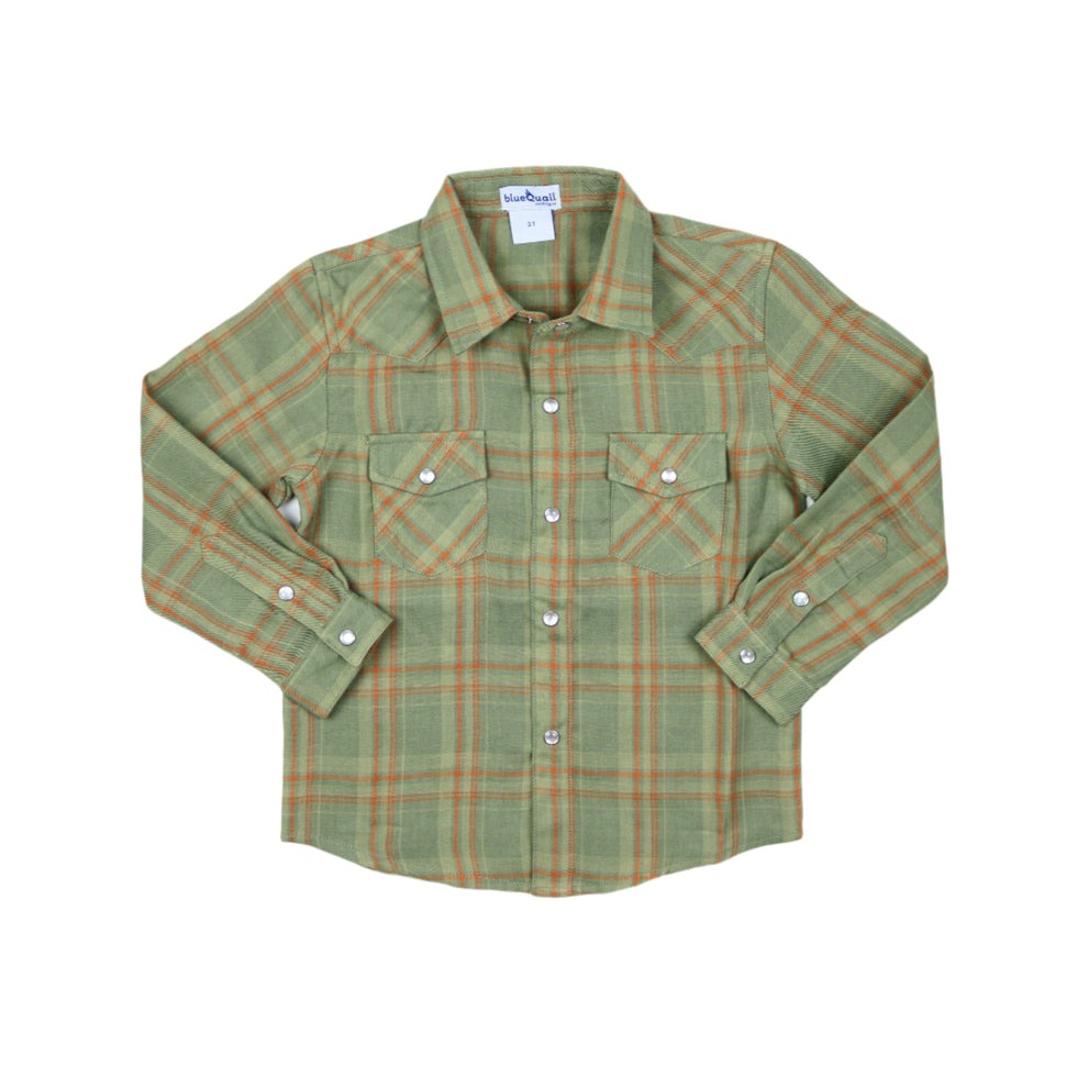 BQ25 Deer Camp Plaid Pearl Snap Flannel