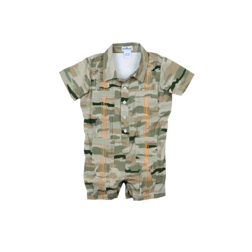 BQ25 Classic Camo Guayabera Romper