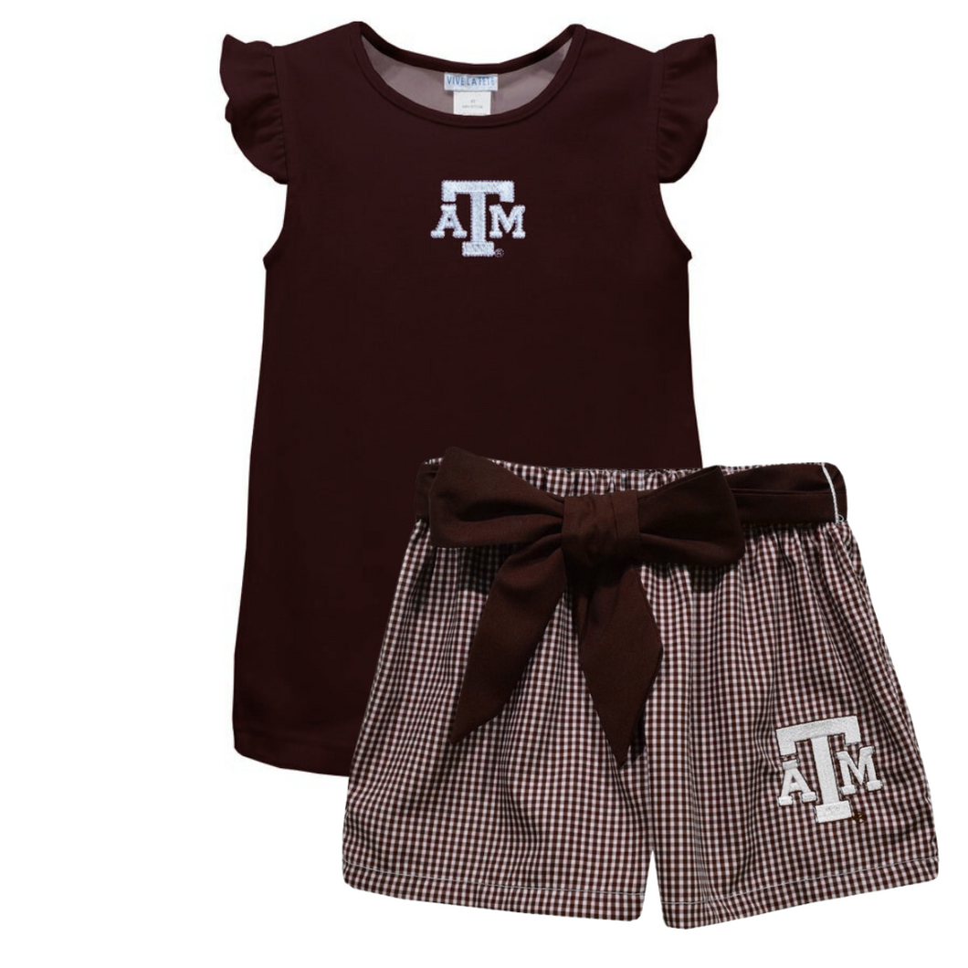 A&M Girl Gingham Short Set