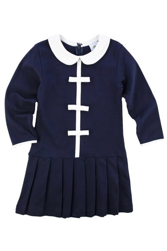 FE24 Knit Dress With Pleated Skirt And Bows