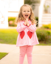 YL25 Tabby Tunic Set in Pink with Hearts