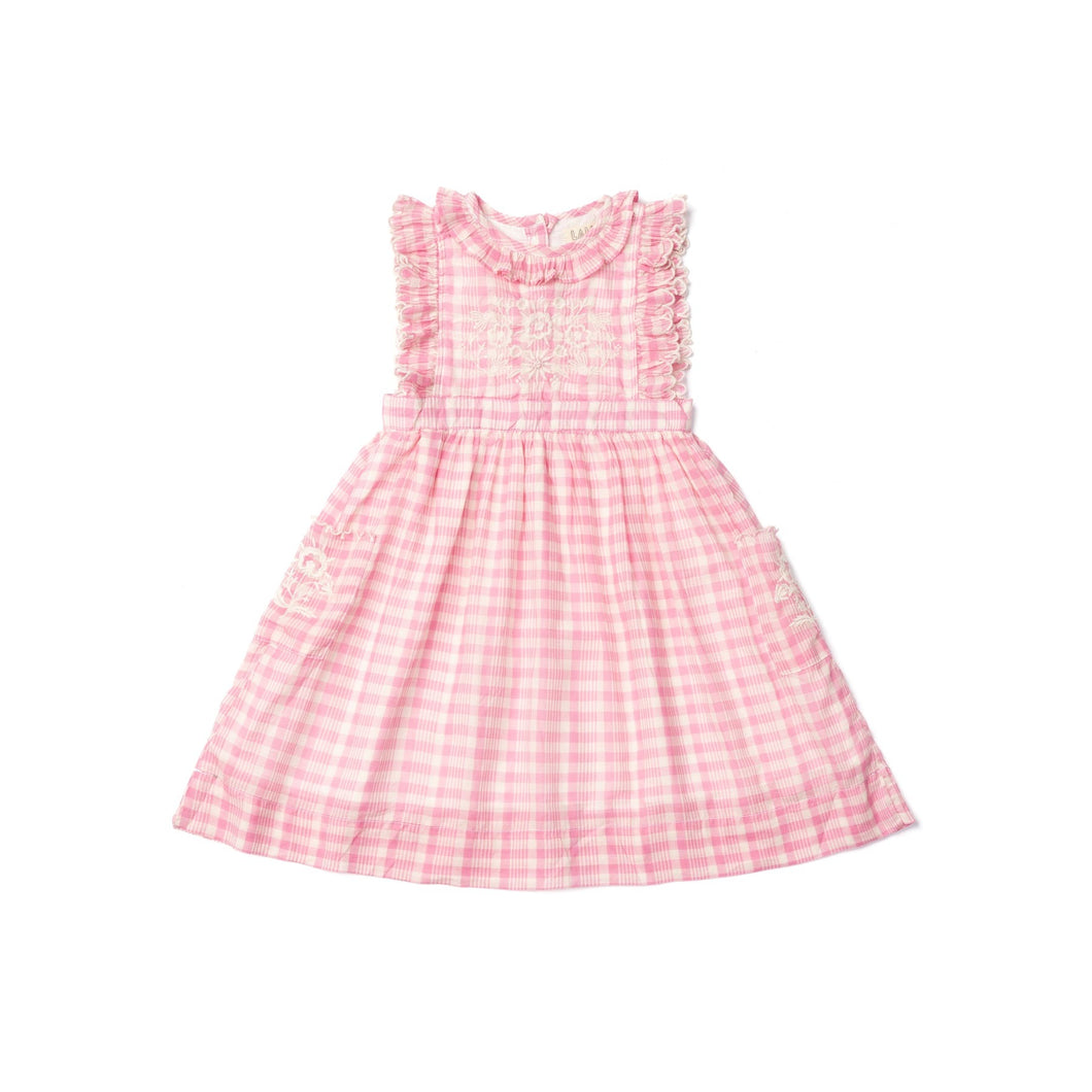 Clover Dress in Pink Picnic Plaid