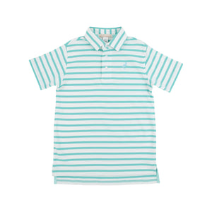 TBBC25 Prim and Proper Polo in Turks Teal Stripe