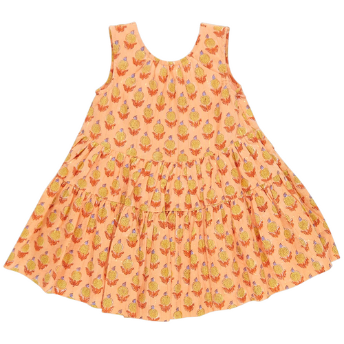 Girls Eloise Dress in Orange Dahlia