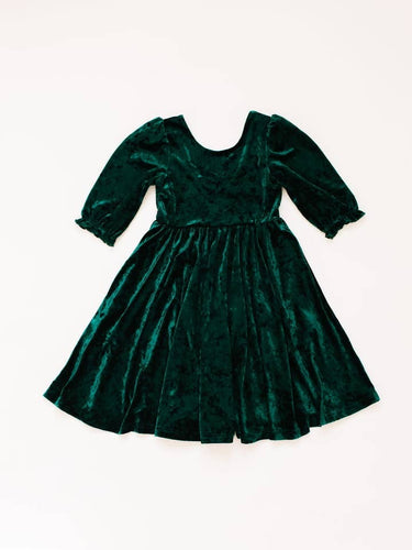 OJ24 Crushed Green Velvet Dress