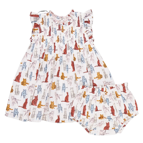 Baby Girls Stevie Dress Set - Tabby Cats