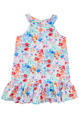 FLoral Dress with Shirred Skirt