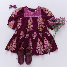 PC24 Fiona Dress in Burgundy Bouquet Floral