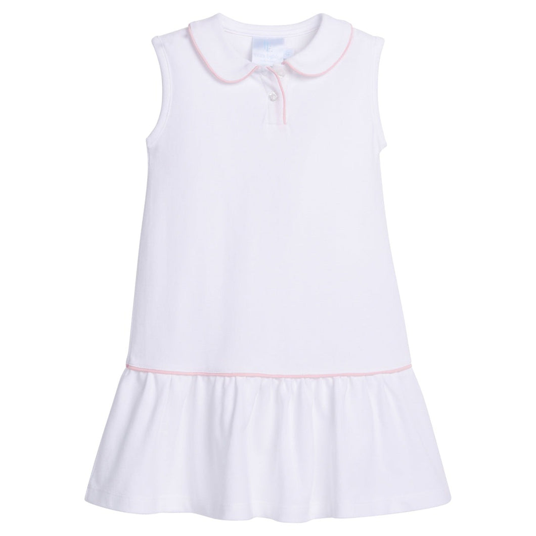 LE25 White with Light Pink Polo Dress