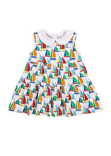 FE25 Sailboat Print Tiered Dress