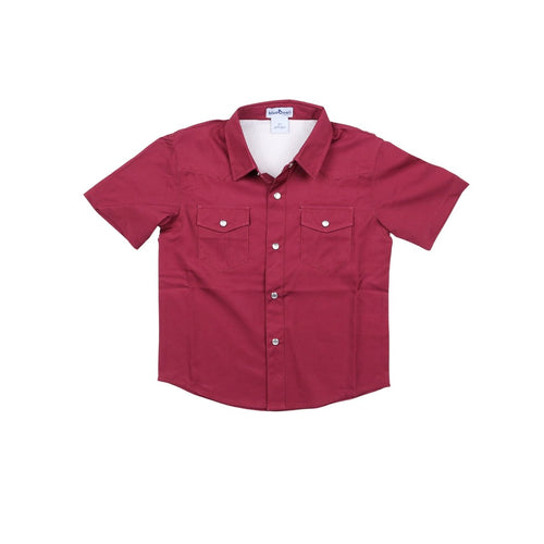 BQ24 Maroon Pearl Snap Shirt