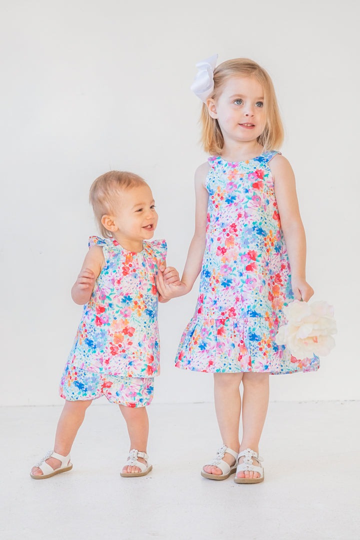 Floral Dress with Ruffle and Bloomer