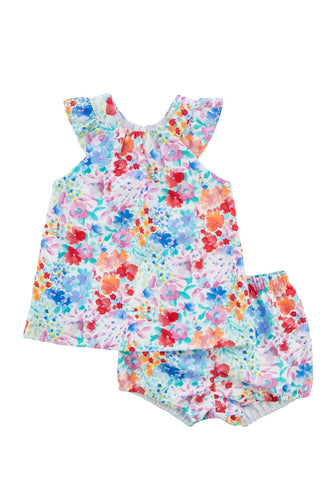 Floral Dress with Ruffle and Bloomer