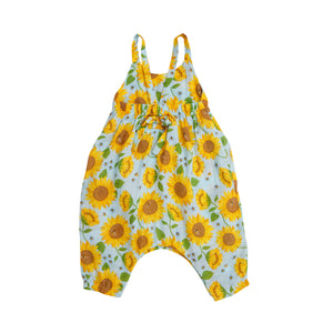 Sunflowers Tie Back Romper