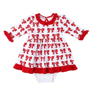 Red Bows Toddler Dress