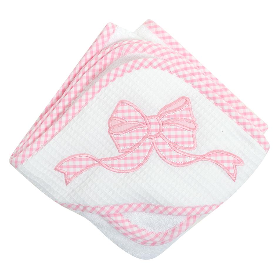 Pink Bow Hooded Towel and Washcloth Set