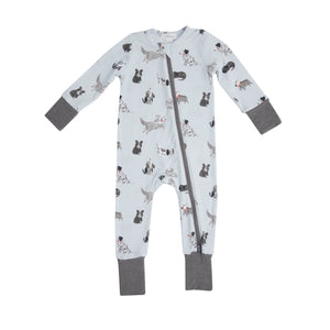 Grey Hounds Zipper Romper
