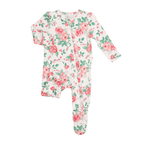Rose Garden Ruffle Zipper Footie
