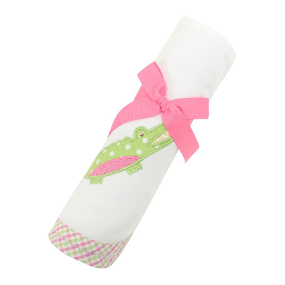 Pink Alligator Swaddle Blanket