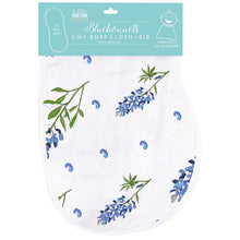 Burp Cloth/Bib 2-in-1 Bluebonnets