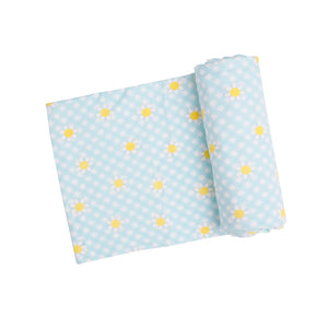 Gingham Daisy Swaddle