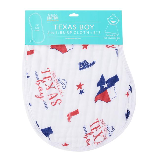 Burp Cloth/Bib 2-in-1 Texas Boy
