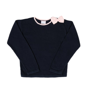 Navy Ashtyn Bow Sweater