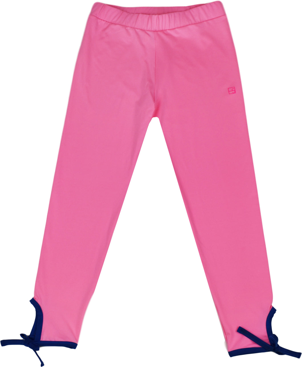 Avery Legging - Pink with Navy Ankle Ties