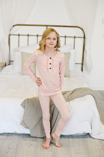 Mauve Pink Gingham Set