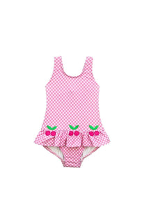 Gingham Swim with Cherries