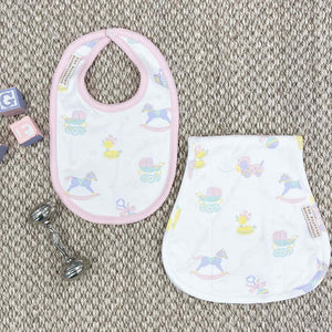 Burp Me Bib in Something for Baby Pink