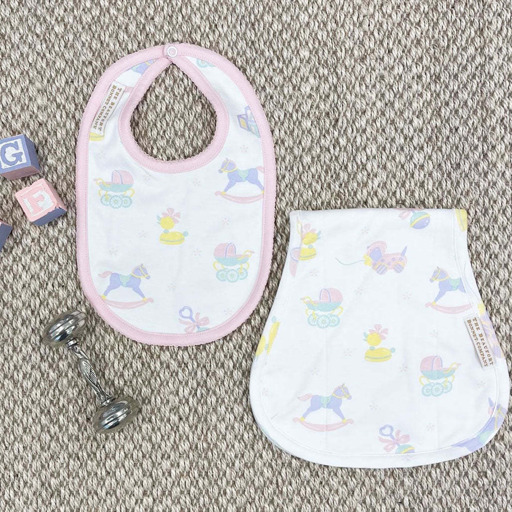 Burp Me Bib in Something for Baby Pink