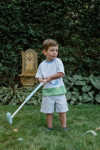 Knit Shirt and Seersucker Shorts with Golf