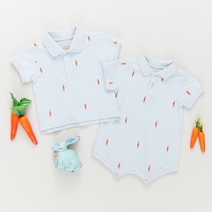Boys Alec Shirt in Carrot Embroidery