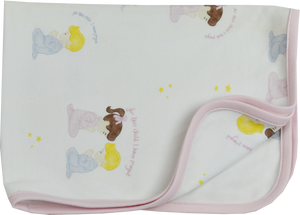 Girl/Pink Trimmed For This Child I Have Prayed Basic Burp Cloth