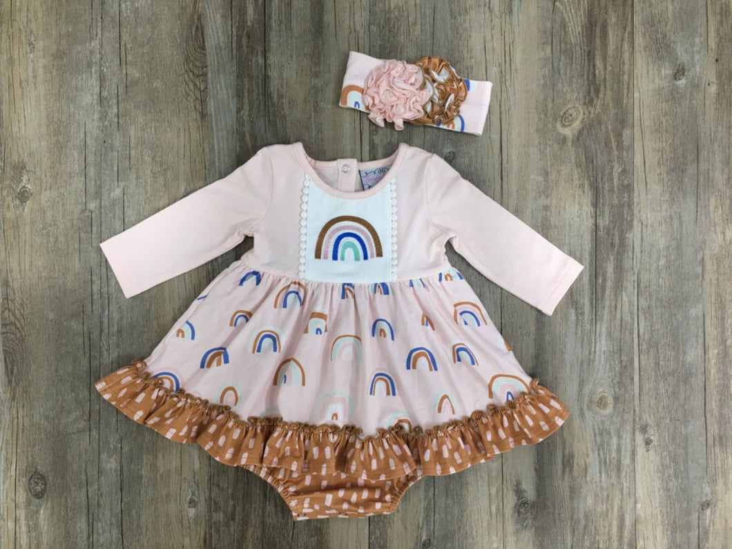 Rainbow Embroidered Bubble Dress