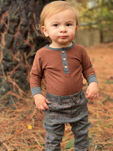 Rust Henley Onesie