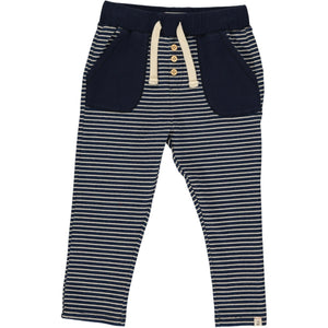 Navy and White Striped Joggers