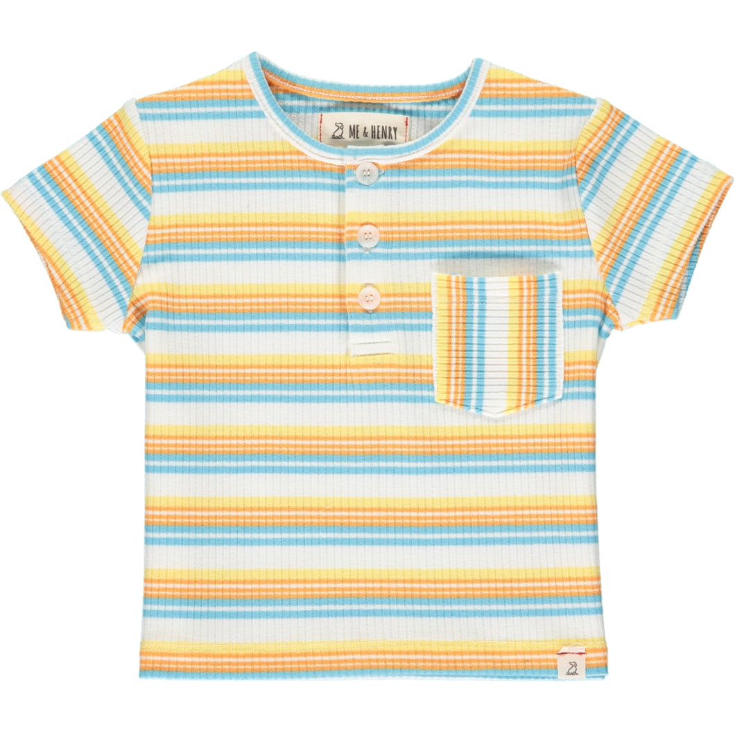 Yellow Ribbed Stipe Dodger Henley