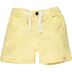 Yellow Seersucker Crew Shorts