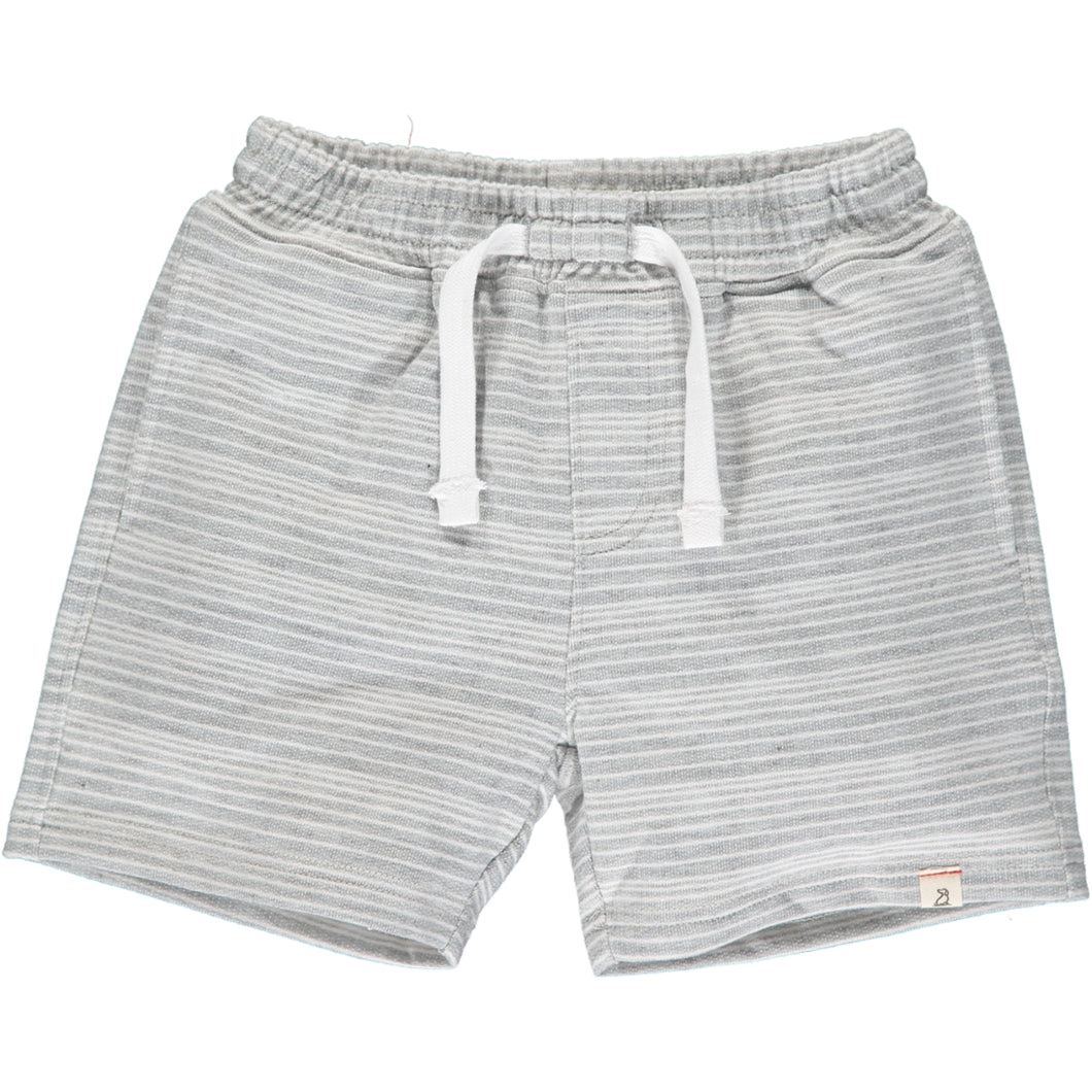 Soft Grey and White Striped Shorts