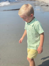 Yellow Seersucker Crew Shorts